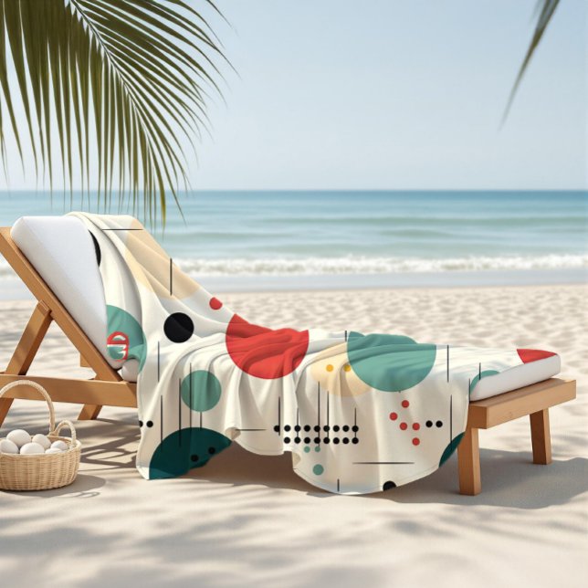 Farbintensives geometrisches Muster aus der Mitte  Strandtuch (Von Creator hochgeladen)