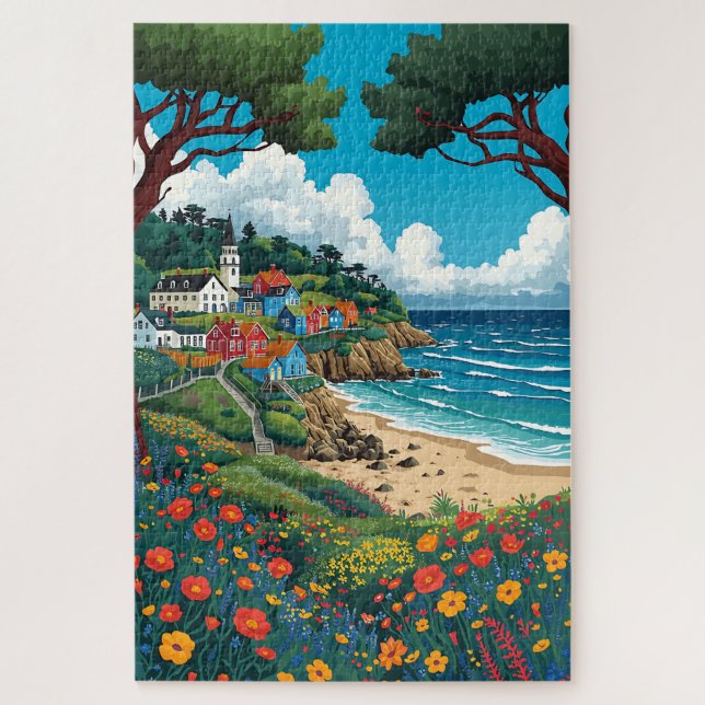 Farbintensives Meerespanorama-Jigsaw-Puzzle Puzzle (Vertikal)