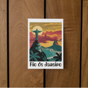 Farbintensives Rio de Janeiro Brasilien Reise Kuns Postkarte