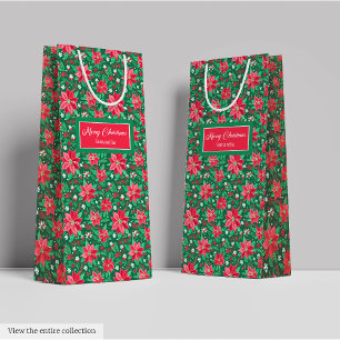 Farbintensives rot heiß rosa grün preppy Weihnacht Mittlere Geschenktüte