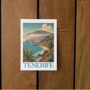Farbintensives Teneriffa Kanarische Inseln Mount T Postkarte