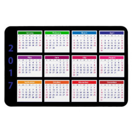 Farbkalender 2017 Anpassbar große horizontale Magnet