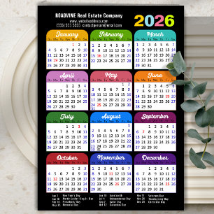 Farbkalender 2026 US-Urlaub Corporate Magnetic Magnetkarte