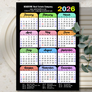 Farbkalender 2026 US-Urlaub Corporate Magnetic Magnetkarte