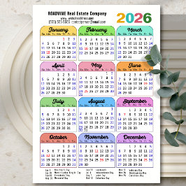 Farbkalender 2026 US-Urlaub Corporate Magnetic Magnetkarte