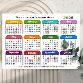 Farbkalender 2026 US-Urlaub Corporate Magnetic Magnetkarte