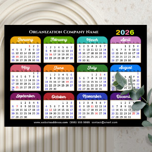 Farbkalender 2026 US-Urlaub Corporate Magnetic Magnetkarte