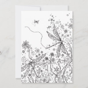 Farbkarte Whimsical Fantasy Dragonfly Art