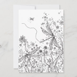 Farbkarte Whimsical Fantasy Dragonfly Art