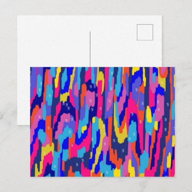 Farbkasten Abstrakt Postkarte (Vorne/Hinten)
