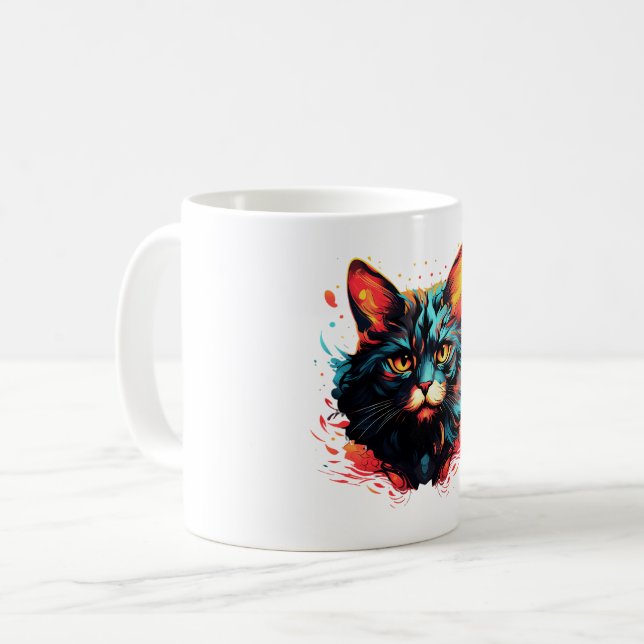 FARBKATZE KAFFEETASSE (Vorderseite Links)