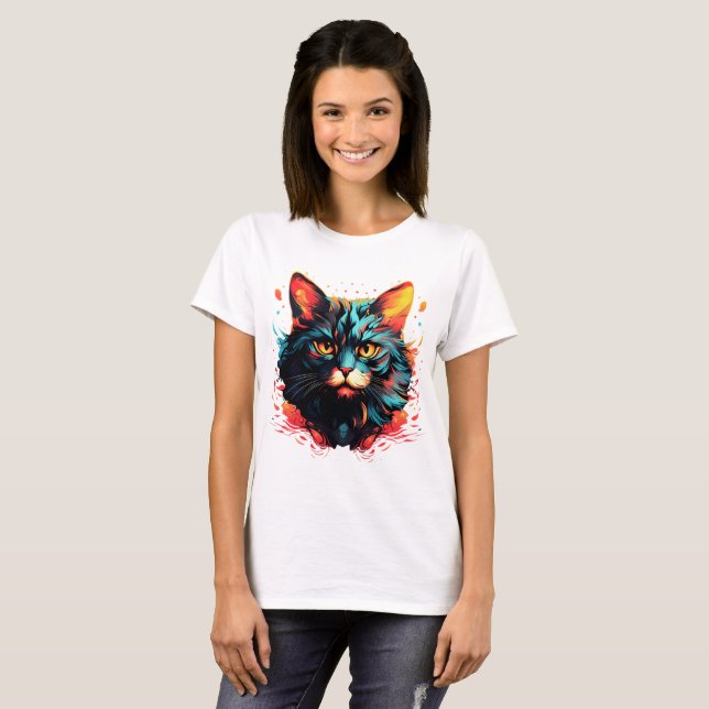 Farbkatze T-Shirt (Vorne ganz)