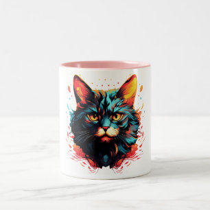 Farbkatze Zweifarbige Tasse