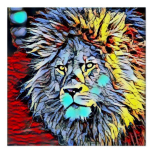 Farbkick - Löwenkönig Poster