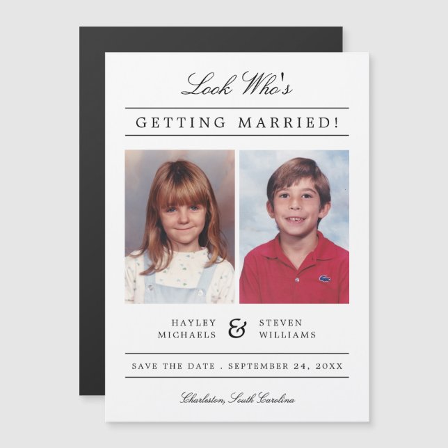 Farbkid-Foto| weiß Magneteinladung (Vorne/Hinten)