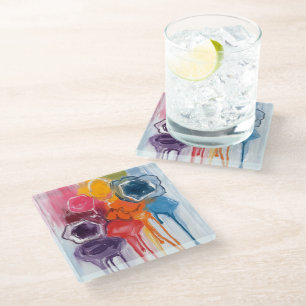 Farbklecks Aquarellkünstler Malerei Glasuntersetzer
