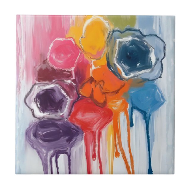 Farbklecks | Aquarellmaler Malend Fliese (Vorderseite)