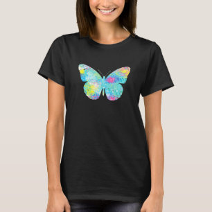 Farbklecks Schmetterling Abstrakter Regenbogen Gar T-Shirt
