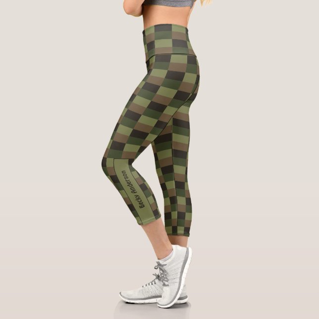Farbkombination für tiefe Wälder Capri Leggings (Links)