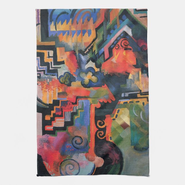 Farbkomposition von August Macke, Vintage Kunst Geschirrtuch (Vertikal)