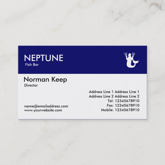 Farbkopf - Dunkelblau - Neptun Visitenkarte (Vorderseite)