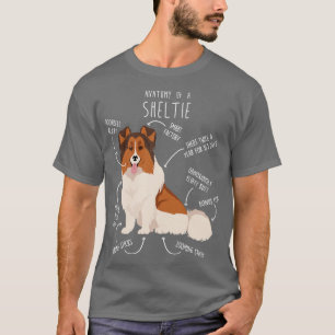 Farbkopf Weiße Sheltie Shetland Schäferhund Anato T-Shirt