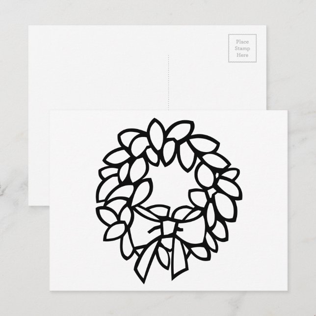 Farbkranz mit Bow Postkarte (Vorne/Hinten)