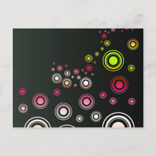 Farbkreis, Wand, Formen rund, Kunststil dunkel Postkarte