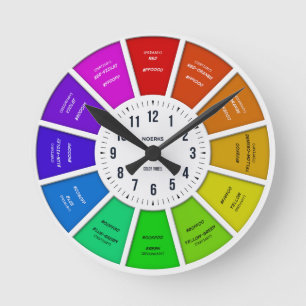 Farbkreis-Wanduhr – Moderne Regenbogen-Minimalisti Runde Wanduhr