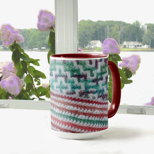 Farbkronenmuster Maroon und Weiß Tasse