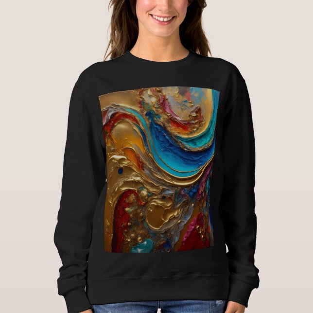 Farbkunst aus Handpinsel Sweatshirt (Vorderseite)