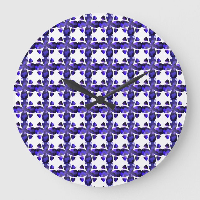 Farbkunst, blau große wanduhr (Vorderseite)