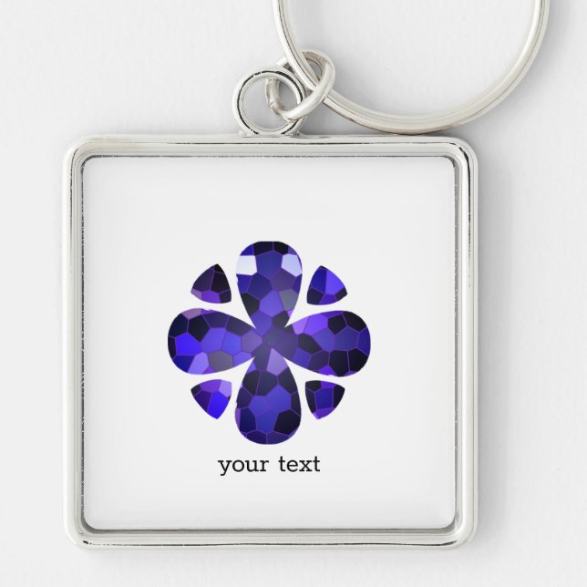 Farbkunst, blau schlüsselanhänger (Vorne)