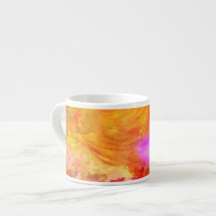 Farbkunst nahtloser Hintergrund gelb, orange Espressotasse