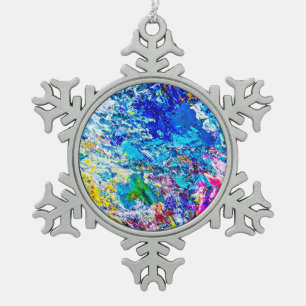 Farbkunst Schneeflocken Zinn-Ornament