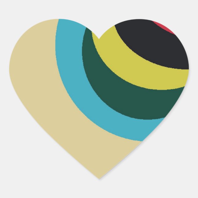 Farbkurven Herz-Aufkleber (Vorderseite)