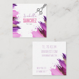 Farblack aus Glitzer Quadratische Visitenkarte