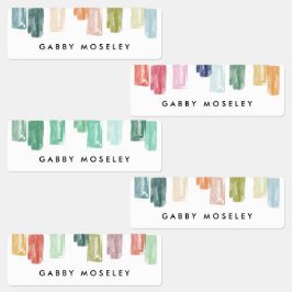 Farblackierte Juwelen Personalisierte Namensschild Etiketten