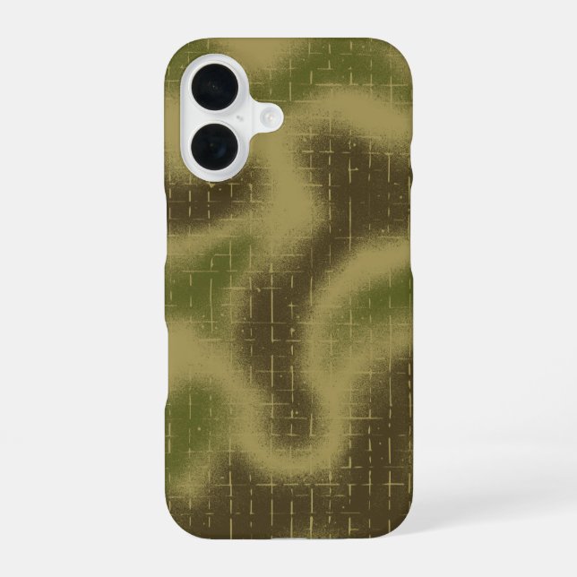 Farblackierte Tactical Camouflage Muster grün iPhone 16 Hülle (Rückseite)