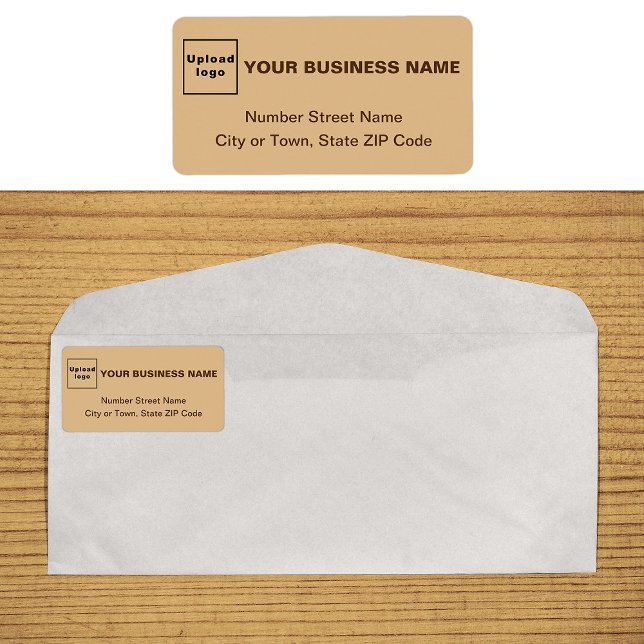Farblackierung in Monochromen Adressaufkleber (Monochrome brown business address label on envelope)