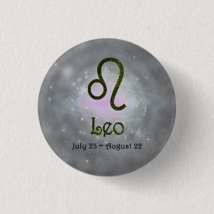 Farbleder Zodiac Astrologisches Zeichen Button