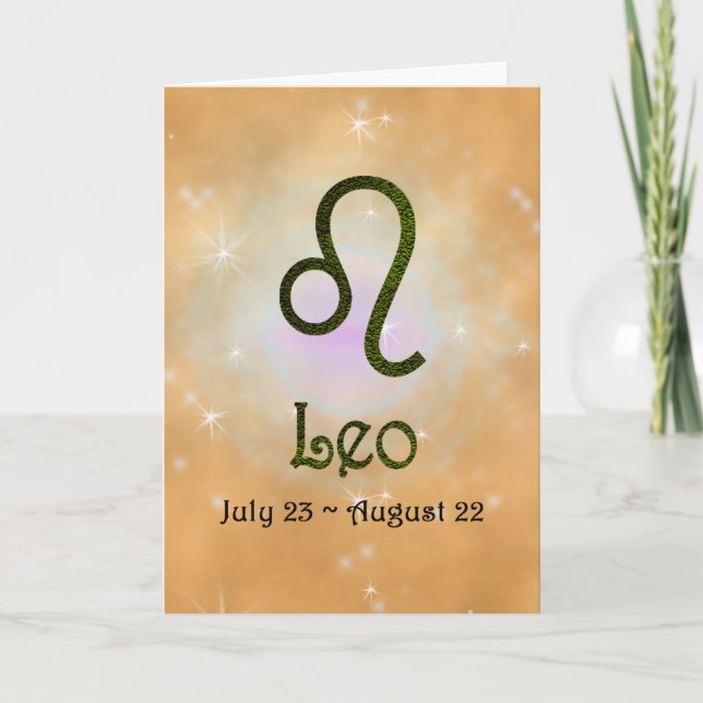 Farbleder Zodiac Astrologisches Zeichen Karte (Vorderseite)