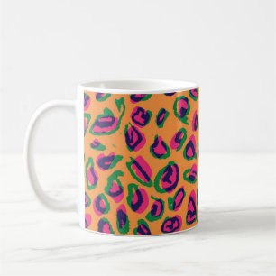 Farbleoparden-Illustrationstafel Kaffeetasse