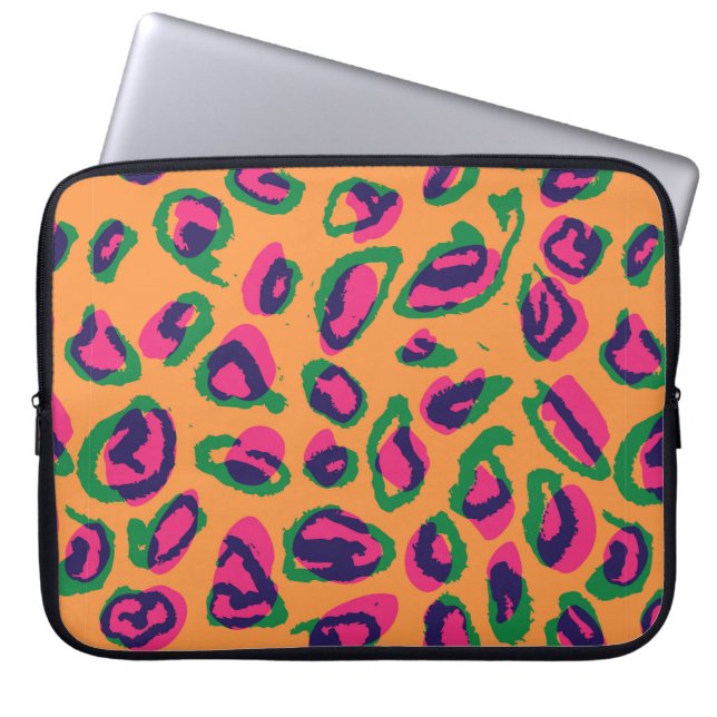 Farbleoparden-Illustrationstafel Laptopschutzhülle (Vorderseite)