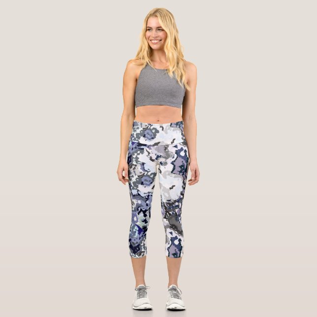 Farblich Abstrakt Capri Leggings (Vorderseite)