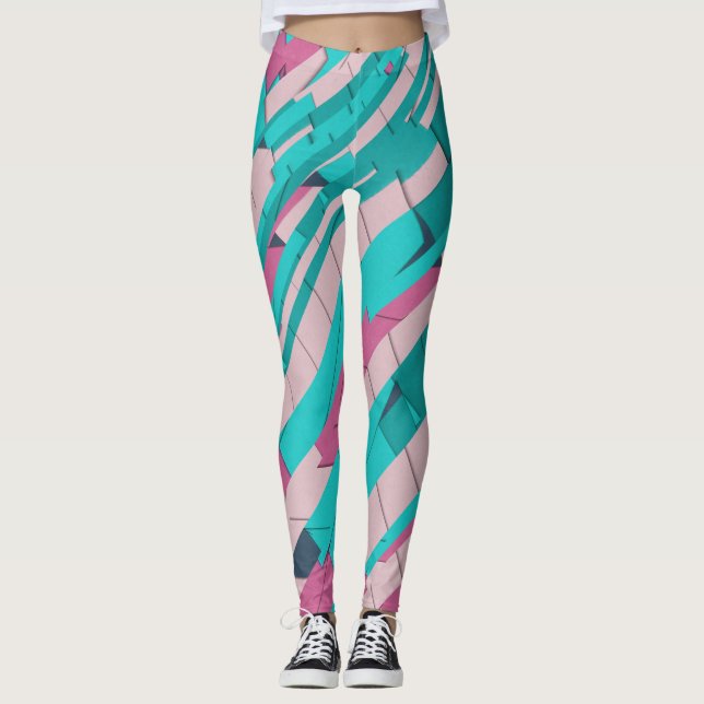 Farblich Abstrakt Leggings (Vorderseite)