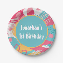 Farblich Abstrakt Personalisiert Pappteller