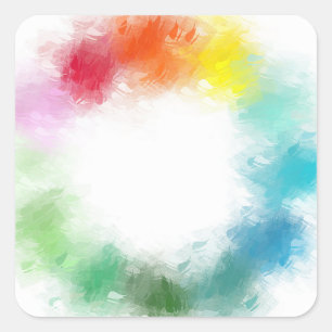 Farblich Abstrakt rosa, gelbgelb orange Quadratischer Aufkleber