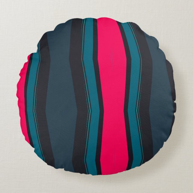 Farblich Abstrakt Rundes Kissen (Vorderseite)