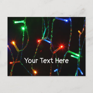 Farblich anpassbare Weihnachtsbeleuchtung Postkarte
